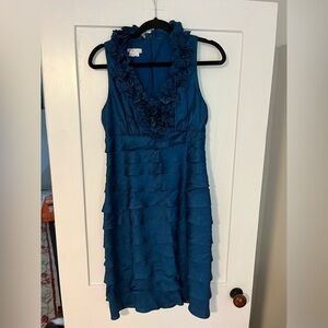LONDON TIMES V-neck Formal Dress Blue Size 6